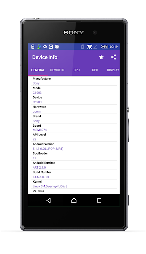 Device Info - Image screenshot of android app