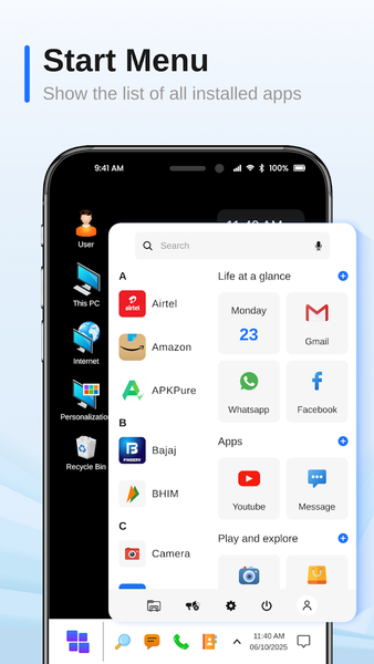 Launcher for Desktop Look - عکس برنامه موبایلی اندروید