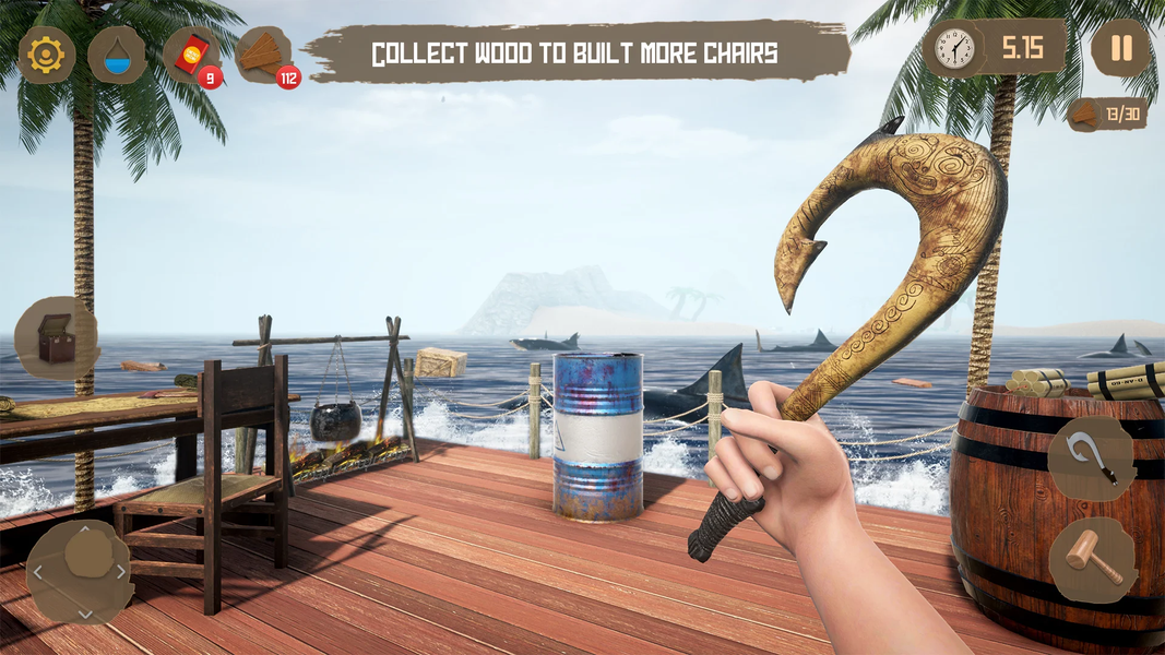 Raft Survival 3D Ocean Game - Gameplay image of android game