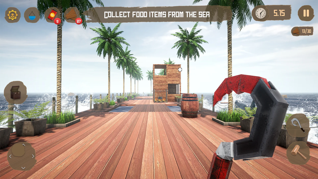 Raft Survival 3D Ocean Game - Gameplay image of android game