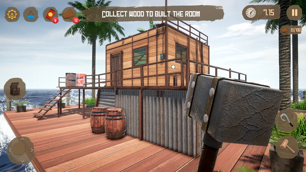 Raft Survival 3D Ocean Game - Gameplay image of android game