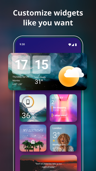 Widgets iOS 17 - Color Widgets - عکس برنامه موبایلی اندروید