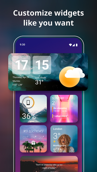 Widgets iOS 17 - Color Widgets - Image screenshot of android app