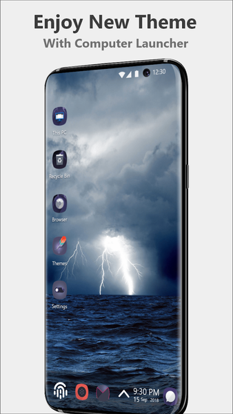 3D Blue Thunder Theme - Image screenshot of android app