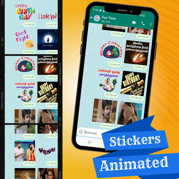 Animated Tamil  WAStickers - Image screenshot of android app