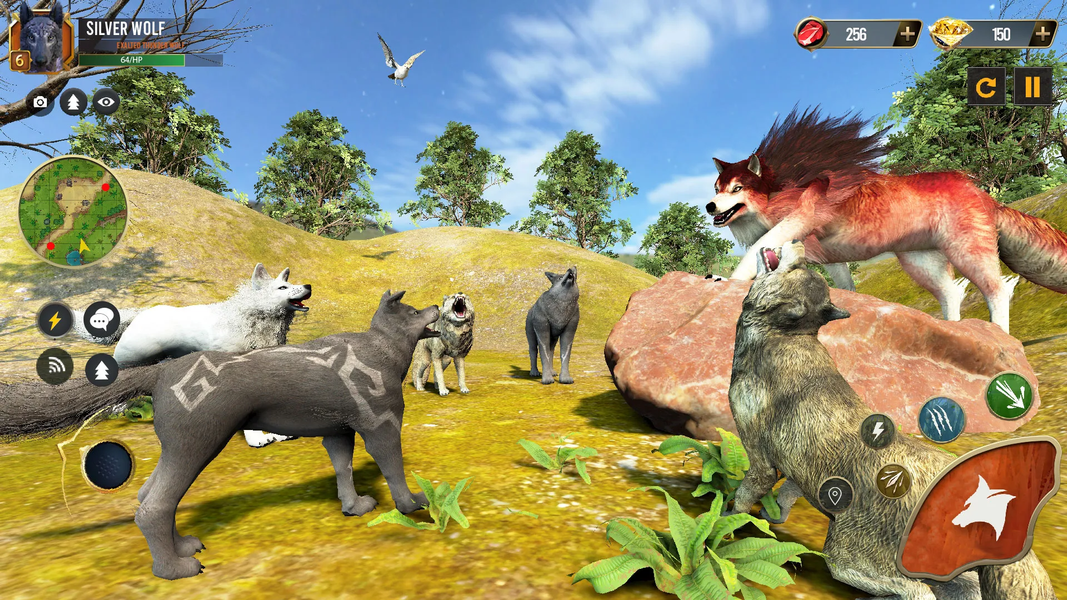 Wild Wolf Simulator Wolf Games - Gameplay image of android game