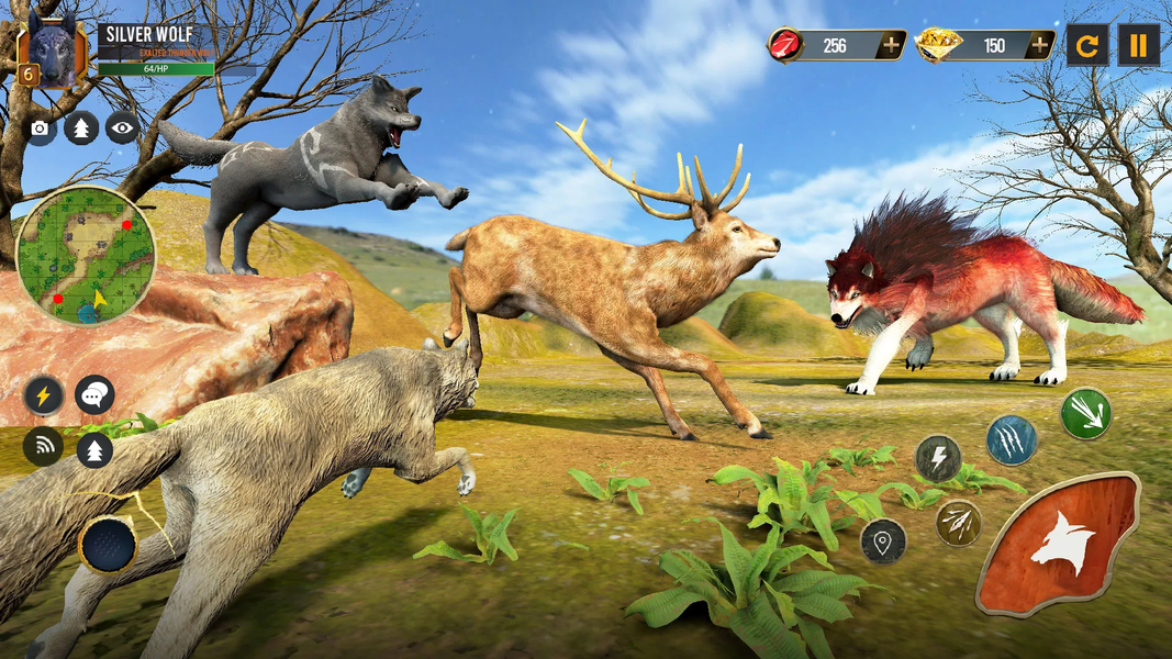 Wild Wolf Simulator Wolf Games - Gameplay image of android game