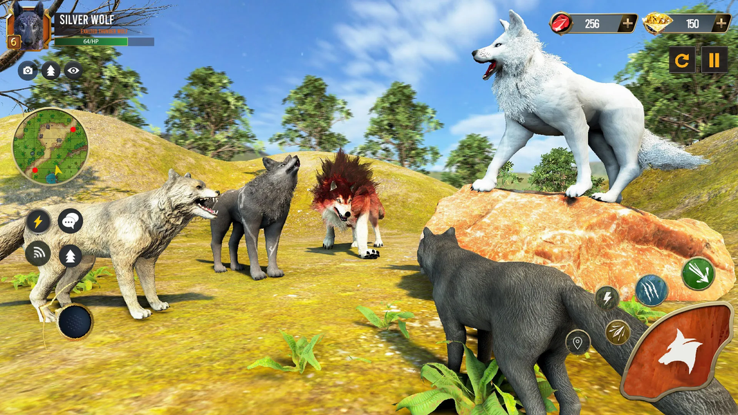 Wild Wolf Simulator Wolf Games - Gameplay image of android game