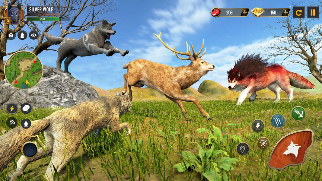 Wild Wolf Simulator Wolf Games - Gameplay image of android game