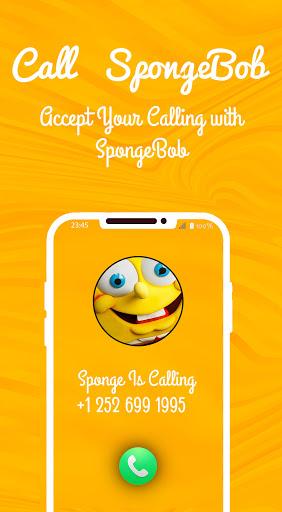 Incoming  Call From sponge  - Fake Video Call bob - عکس برنامه موبایلی اندروید