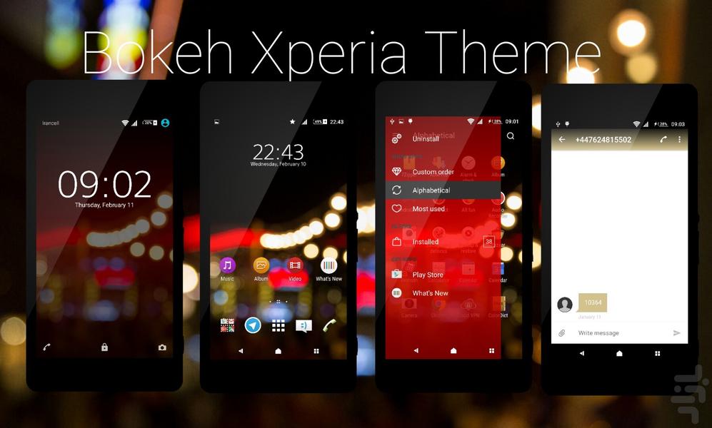Bokeh Xperia Theme - Image screenshot of android app