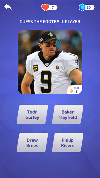 American Football - Quiz - Gameplay image of android game