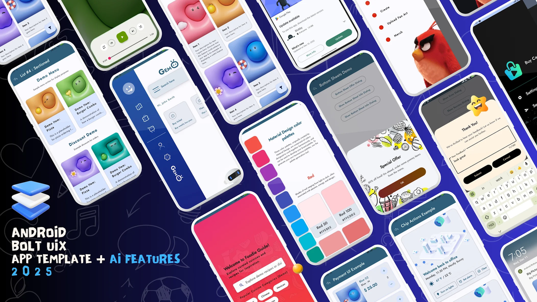 Kotlin Material UIX Template - عکس برنامه موبایلی اندروید