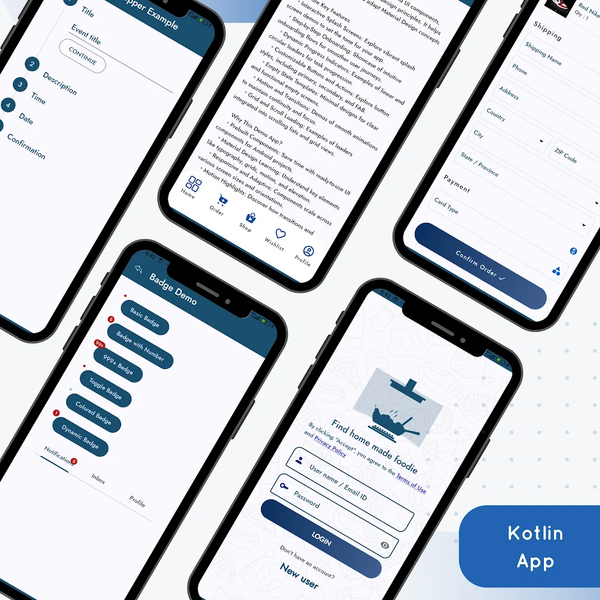 Kotlin Material UIX Template - عکس برنامه موبایلی اندروید