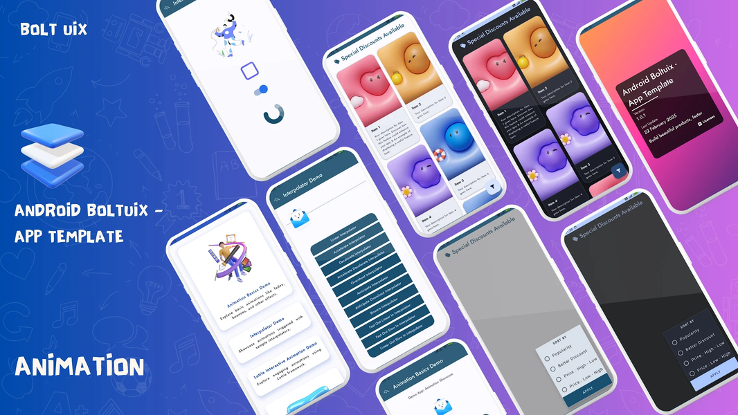 Kotlin Material UIX Template - عکس برنامه موبایلی اندروید