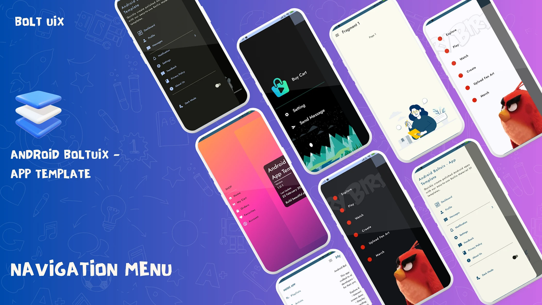 Kotlin Material UIX Template - عکس برنامه موبایلی اندروید