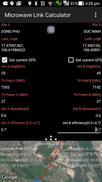 Microwave Link Calculator - عکس برنامه موبایلی اندروید