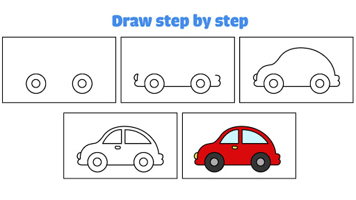How to draw a Car step by step / Drawing and Coloring a car Easy 