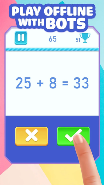 Two players math games online - Image screenshot of android app
