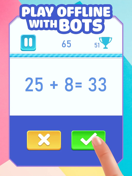 Two players math games online - Image screenshot of android app