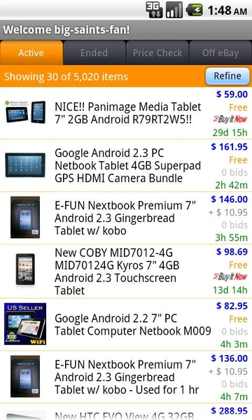 Pocket Auctions for eBay - Image screenshot of android app