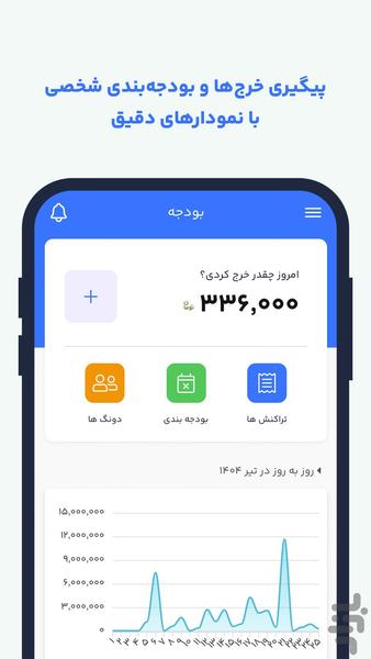 ‏بودجه -  مدیریت مالی شخصی - عکس برنامه موبایلی اندروید