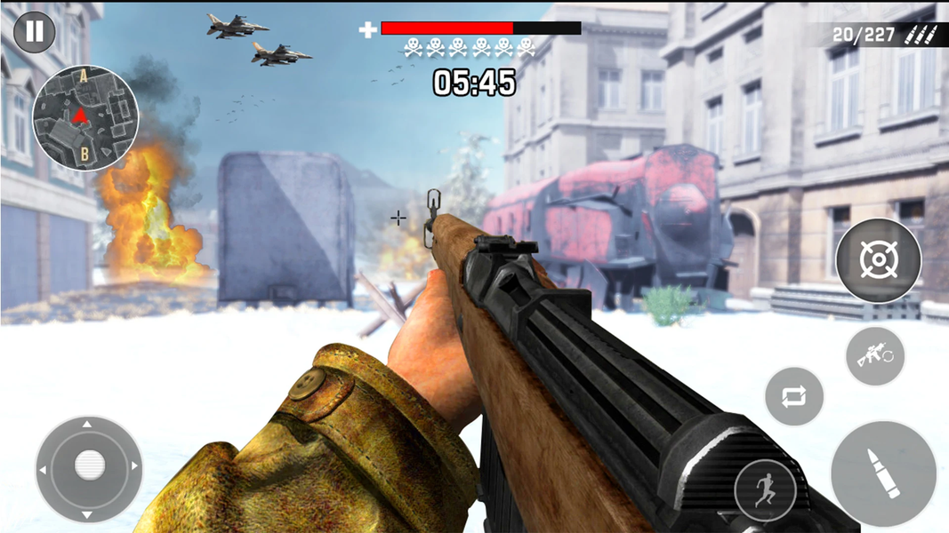 WW2 Gun War Hero Shooting Game - Gameplay image of android game