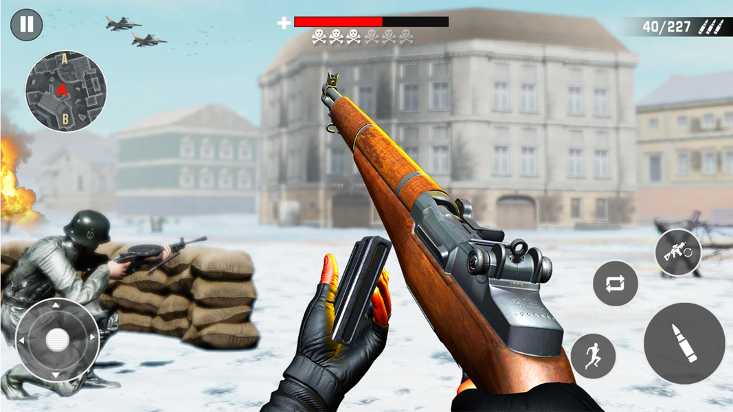 WW2 Gun War Hero Shooting Game - Gameplay image of android game