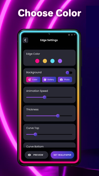 Edge Lighting Round Light RGB - Image screenshot of android app