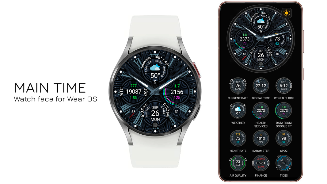 Main Time watch face - Image screenshot of android app