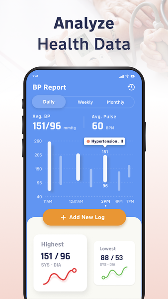 Blood Pressure Monitor App - عکس برنامه موبایلی اندروید
