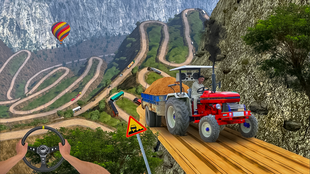 Farming Tractor Sim Death Road - Gameplay image of android game