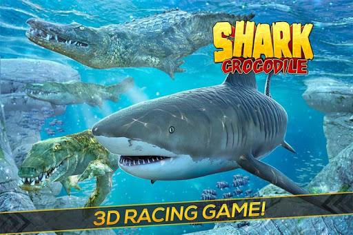 Shark & Crocodile Fight: Run - Gameplay image of android game