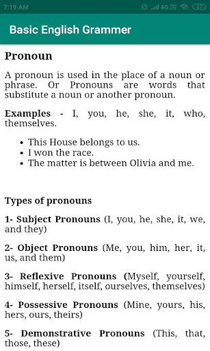 Basic English Grammar - عکس برنامه موبایلی اندروید