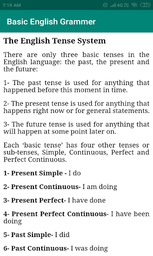 Basic English Grammar - عکس برنامه موبایلی اندروید