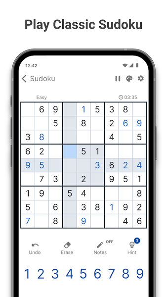 Sudoku - Gameplay image of android game