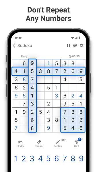 Sudoku - Gameplay image of android game