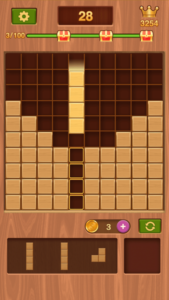 Wood Block Deluxe - Gameplay image of android game