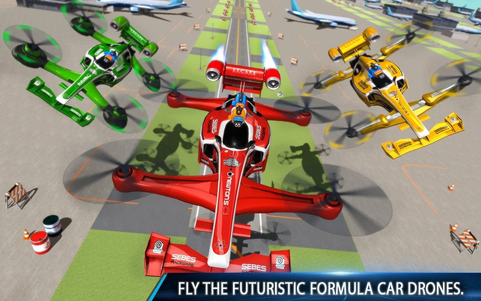 Flying Formula Car Racing Game - Gameplay image of android game