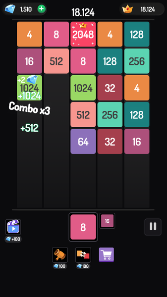 Merge Block - Number Game - Gameplay image of android game