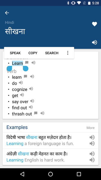 Hindi English Dictionary - عکس برنامه موبایلی اندروید