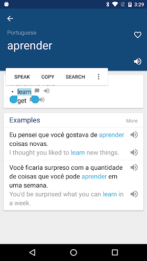 Portuguese English Dictionary - Image screenshot of android app