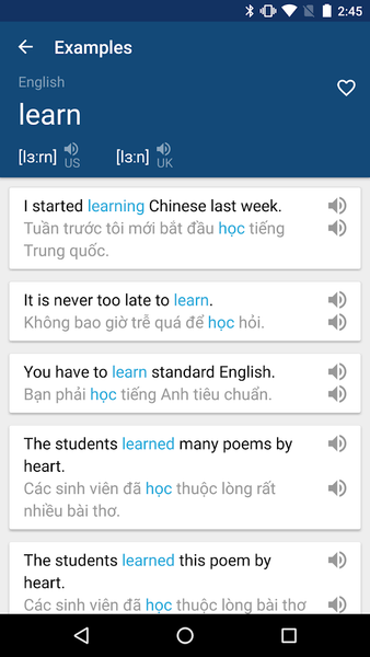 Vietnamese English Dictionary - عکس برنامه موبایلی اندروید