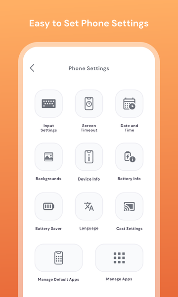 Fast Phone Settings - عکس برنامه موبایلی اندروید