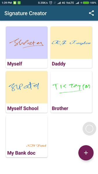 Signature Creator - عکس برنامه موبایلی اندروید