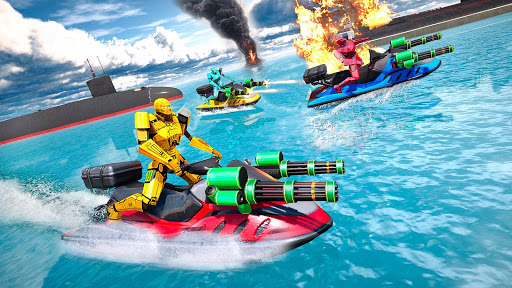 Jet Ski Robot Game: Submarine Robot Transformation - Gameplay image of android game