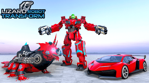 Lizard Robot Car Transform: Dragon Robot Games - Image screenshot of android app