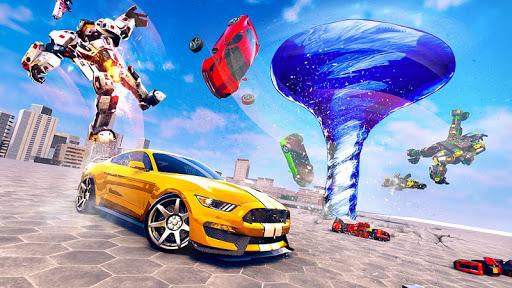 Tornado Robot Car Transform: Hurricane Robot Games - Gameplay image of android game