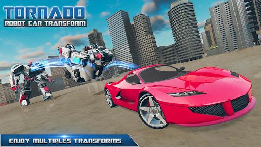 Tornado Robot Car Transform: Hurricane Robot Games - Gameplay image of android game