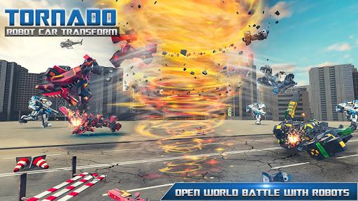 Tornado Robot Car Transform: Hurricane Robot Games - Gameplay image of android game